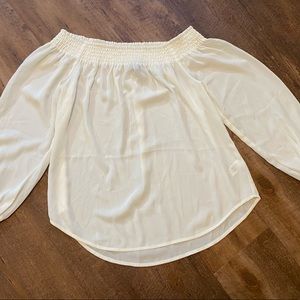 NWOT- Express Cream off the shoulder blouse